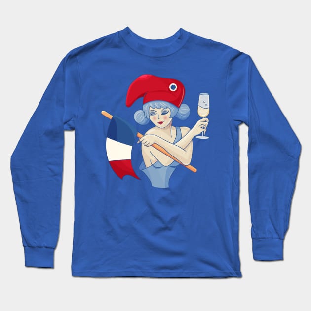 Marianne of France for Bastille day Long Sleeve T-Shirt by tatadonets